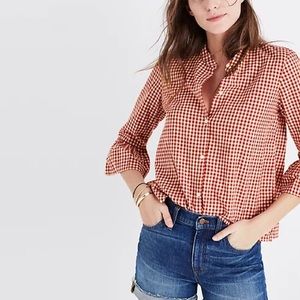 Madewell Gingham Bell-Sleeved Shirt